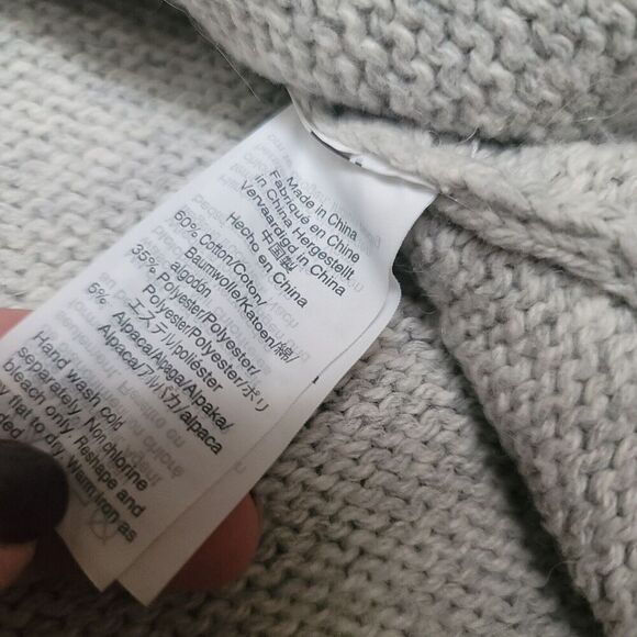 Madewell Gray  Dreamer Embroidered Keaton Pullover Sweater Alpaca Blend Size M - Picture 5 of 7